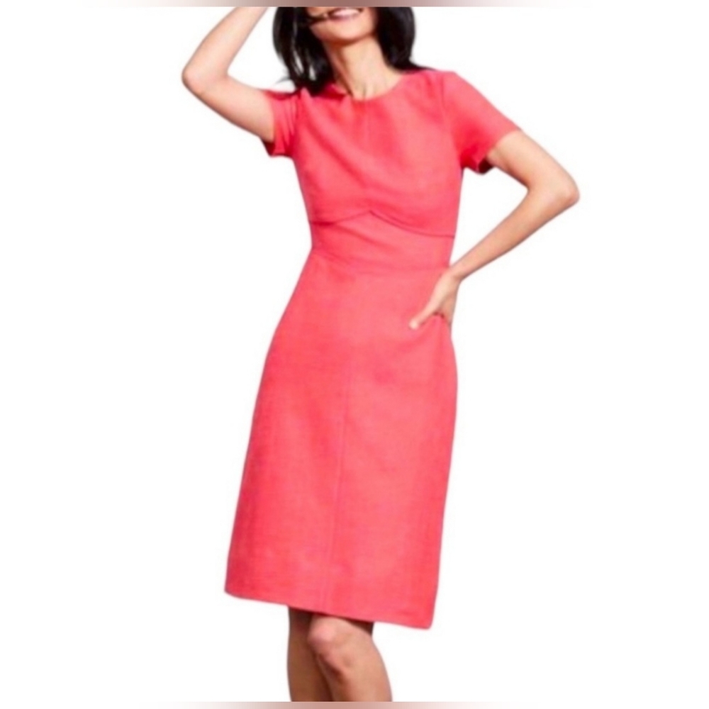 Boden Coral Textured Midi Dress